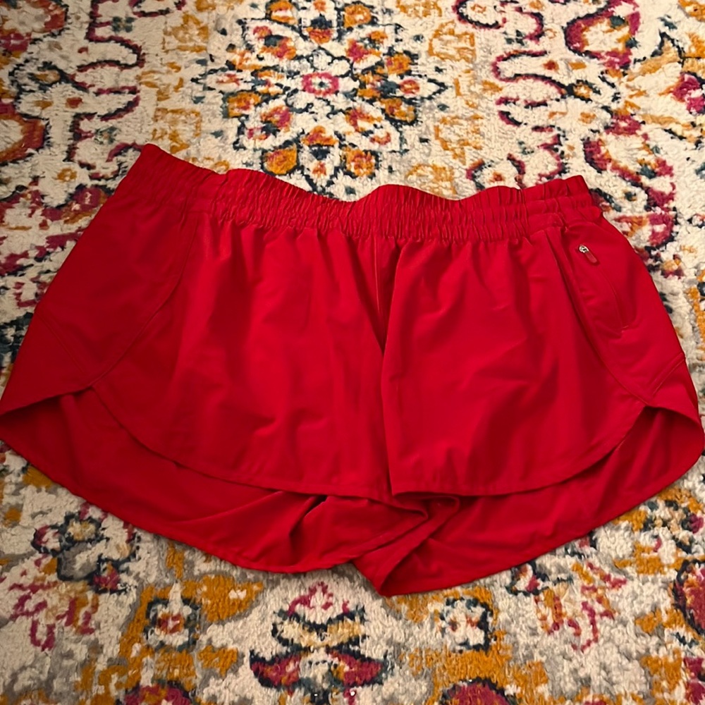 Red lululemon shorts